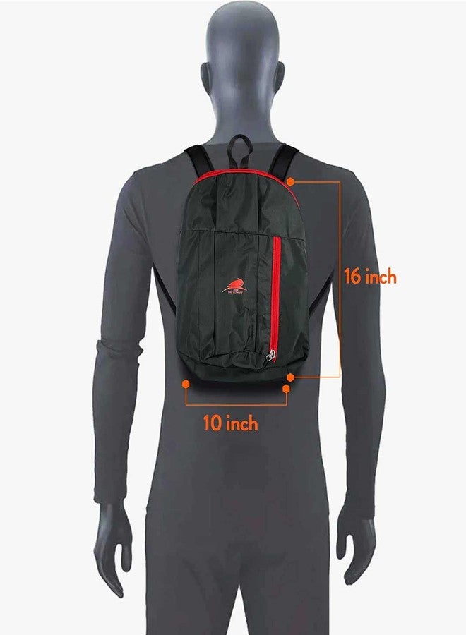 H-HEMES Small Bag for Daily Use 1 Compartment Mini Backpack 12 L Backpack (Black, Red) - Image 4